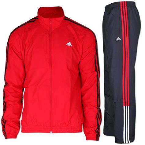 adidas jogginganzug rot schwarz|Rote Trainingsanzüge .